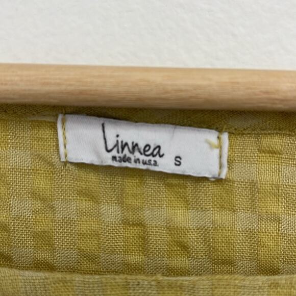 Linnea Linen-Blend Artsy Lagenlook Boxy Roll Tab Lightweight Wide Neck Top Small - Picture 5 of 14